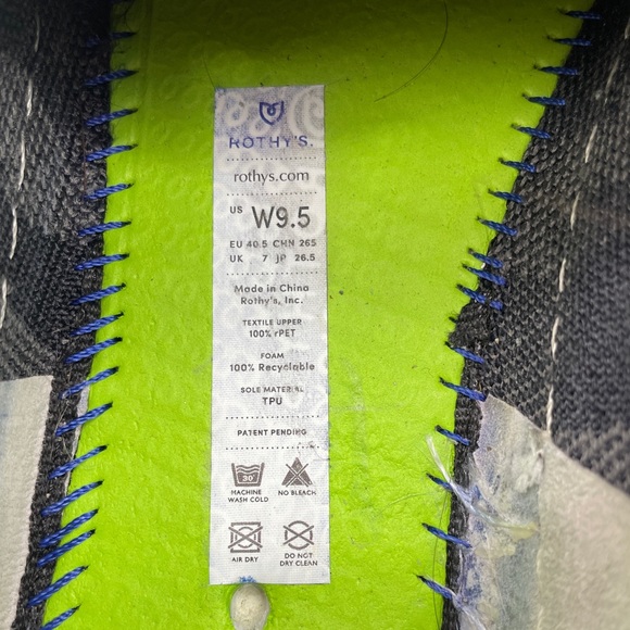 Rothy’s The Original Slip On In Black/Gray Camo Sneaker Women’s Size 9.5 - Picture 11 of 11